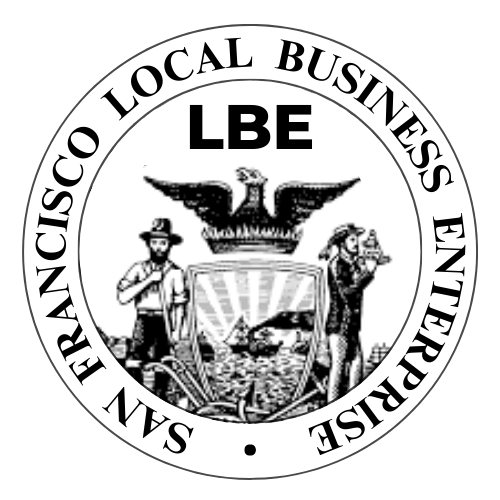 Certified San Francisco Local Business Enterprise (LBE) logo.