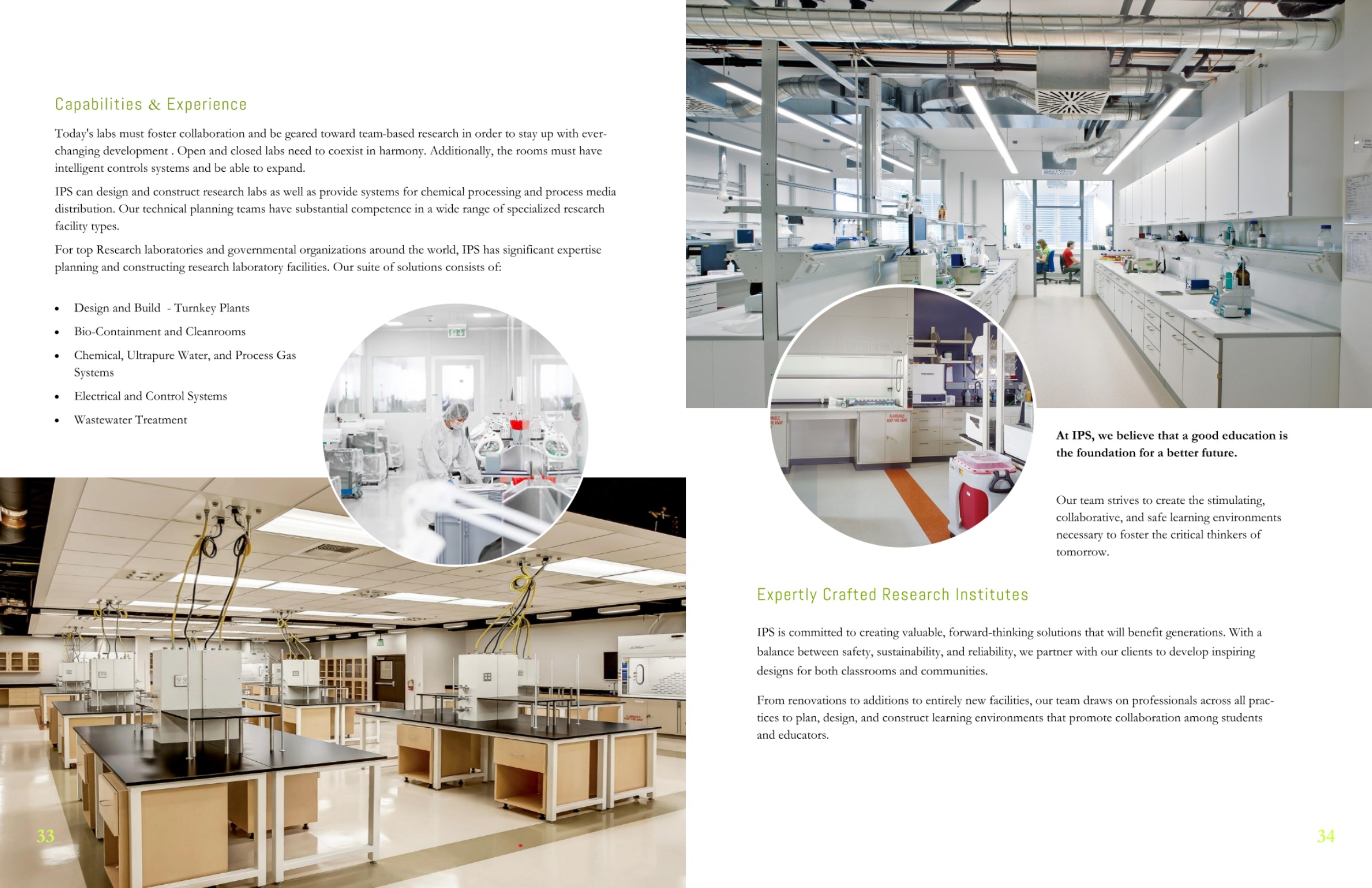 IPS Capabilities Booklet with Laboratory Research Institute services, capabilities, and methods.